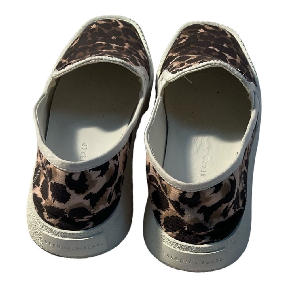 VERONICA BEARD Panelle Leopard-print Canvas Laceless Sneakers  Leopard Size 9M - Picture 3 of 16